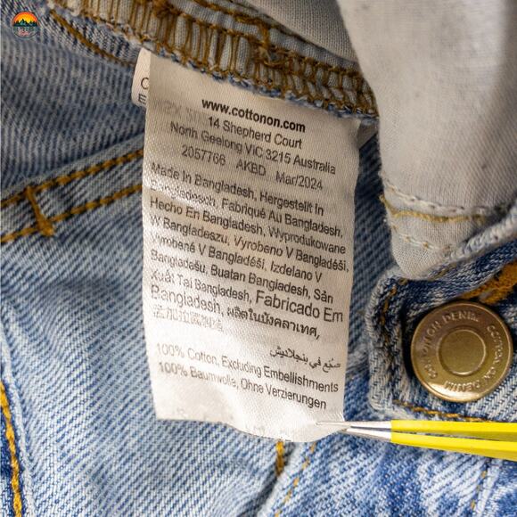 Cotton-On Wide Leg Jeans Blue Denim Adjustable Medium Wash Preppy Women's Sz 32 - Picture 12 of 12